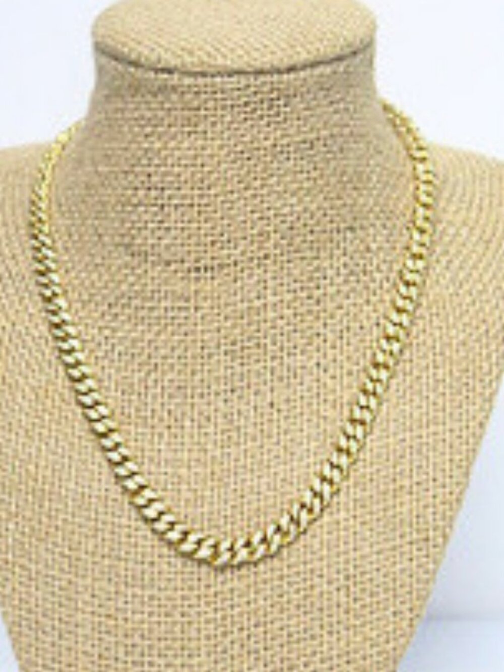 Reversible Gold Tone Rhinestone Curb Chain Necklace Holiday Party Jewelry